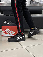 Черные кожаные мужские кроссовки Nike Air Force VJ, хорошее качество