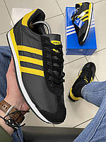 Мужские кроссовки Adidas Tenis черные с желтым. качество хорошее