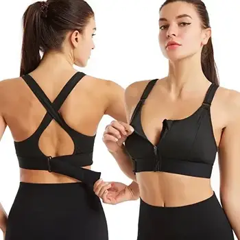 Спортивний топ для фітнесу з підтримкою підходить для різних видів фізичного навантаження М чорний