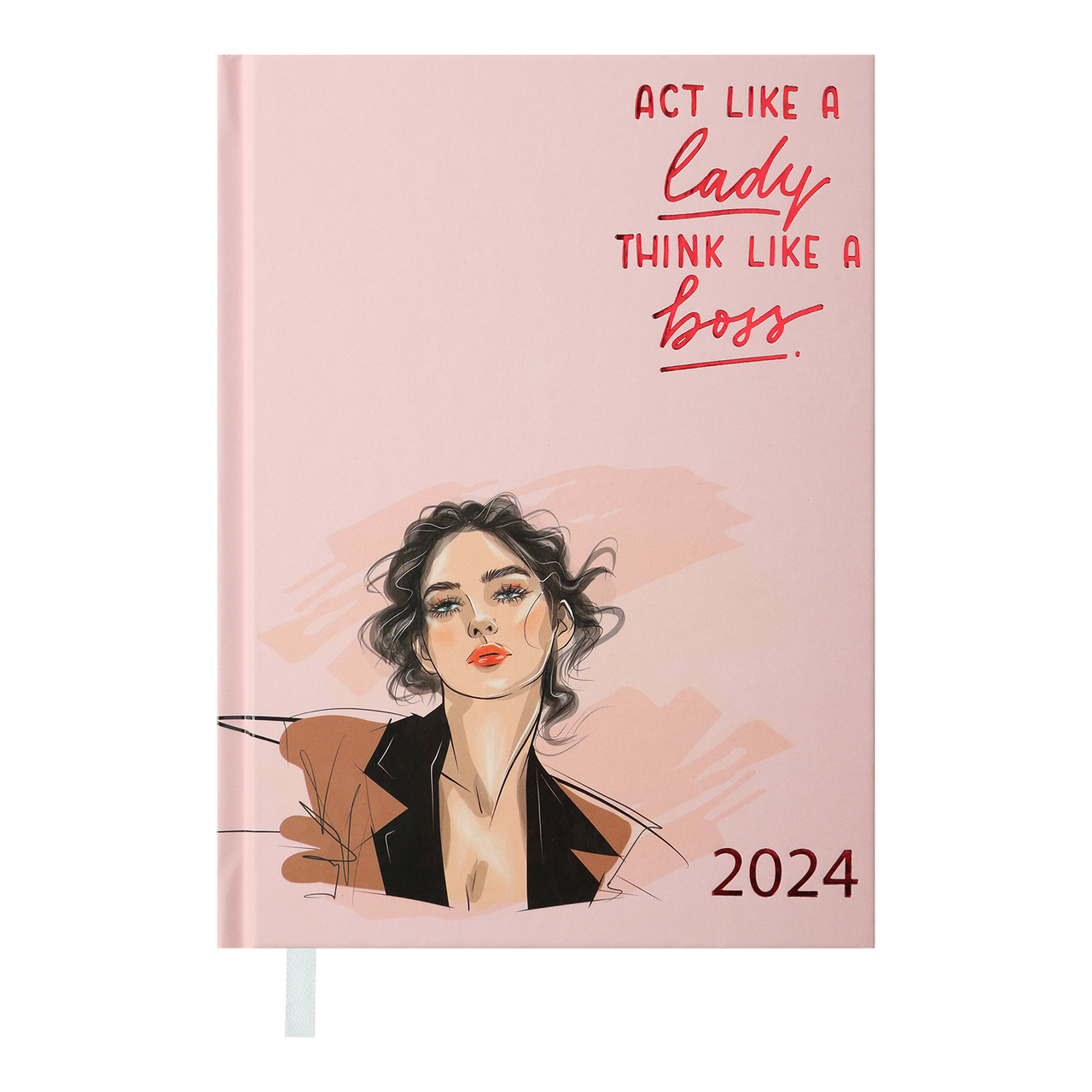 Щоденник датований 2024 (A5, 336 стор, світло-рожевий) BUROMAX WOMEN BM.2181-43