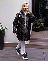 Демисезонная стеганная женская куртка Ткань плащевка LAKE наполнитель силикон 100 Размер: 50-52, 54-56, 58-60