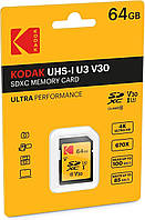 ТОП - Карта памяти Kodak SD 64 GB (U3/V30/A1)