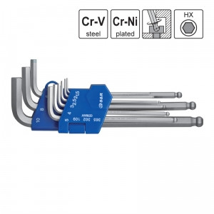 Набір шестигранних ключів S&R 9 шт (1.5, 2,2.5, 3,4,5,6,8,10 мм)