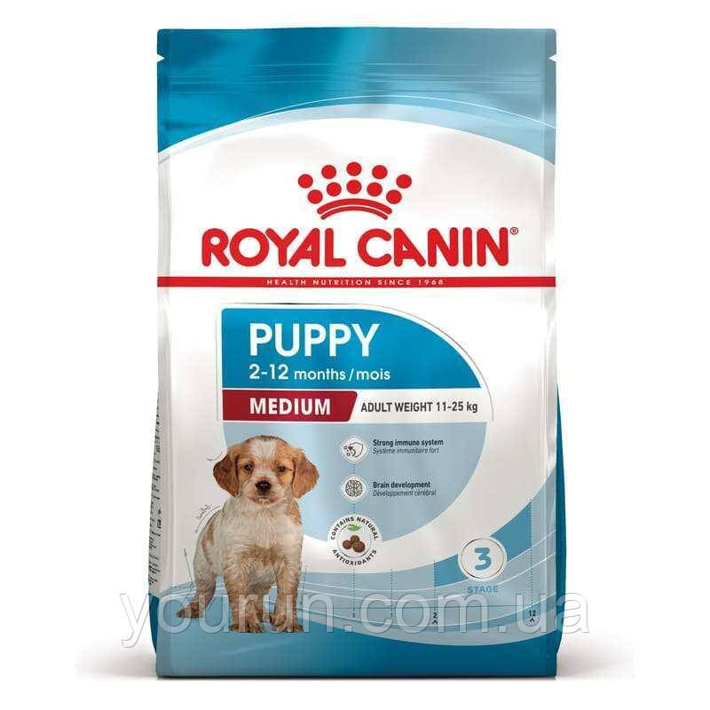 Royal Canin Medium Puppy для цуценят середніх порід віком від 2 до 12 місяців, 15 кг