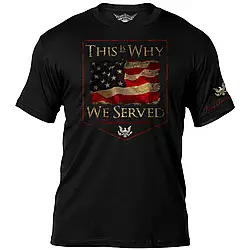 Футболка чоловіча патріотична Veterans 'This Is Why We Served' Black Ink Design США