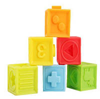 Детские резиновые кубики "Умняшки", 6 штук, Fancy