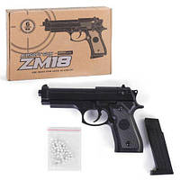 Игрушечный пистолет ZM18 на пульках, металлический, Airsoft Gun, CYMA