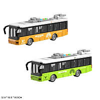 Іграшка автобус на батарейках, 2 кольори, світло, звук, об. двері