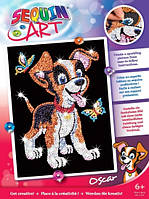 Картина пайетками для детей набор для детского творчества Щенок Sequin Art