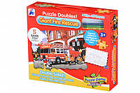 Пазлы для детей, детские пазлы, Крупные пазлы для маленьких Same Toy Пазл-раскраска Пожежна машина