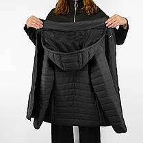 Жіноча демісезонна стьобана куртка на синтепоні з капюшоном Tovta (Угорщина) L-5XL Чорний, фото 3