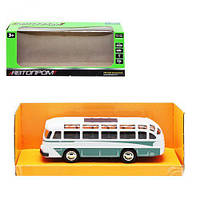 Игрушка автобус ЛАЗ, 1:32, металлический, свет,звук, зеленый