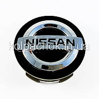 Колпачок на диски Nissan черный/хром лого (60мм)