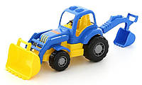 Игрушка трактор-экскаватор "Крепыш" POLESIE желто - голубой (44785-3)