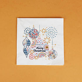 Серветка з новорічною тематикою 40*40 см - 10 шт Паперова Різдвяна серветка "Merry Christmas"