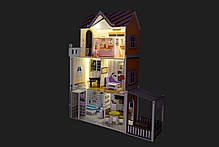 Ігровий ляльковий будиночок для барбі FunFit Kids 3045  2 ляльки LED підсвітка, фото 3