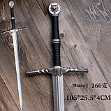 Меч Відьмака Геральта Witcher білий вовк 104 без ножен ПВХ пластик, фото 2