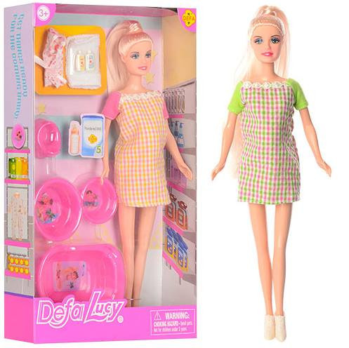 Кукла беременная типа Барби DEFA 8350 с пупсом - Вагітна лялька - фото 2 - id-p1977928325