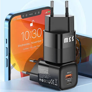 Мережевий зарядний пристрій USB Type-C QC3.0 PD 33 Вт KUULAA