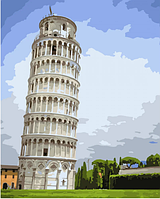 Картина по номерам Архитектура Набор для росписи Пизанская башня Живопись по номерам 30x40 Strateg SS-6608