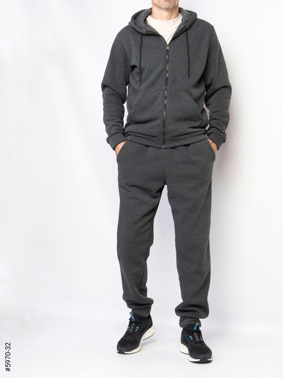 5970-32 Спортивний костюм чоловічий тринитка на флісі норма (5 од: 48,50,52,54,56), фото 1