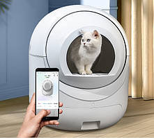 Автоматичний туалет для кішок FULLY ТКLОЗ WiFi УФ OZON-стерилізація Білий