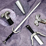 Меч Відьмака Геральта Witcher срібний меч Школи Вовка 104см, фото 2