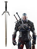 Меч Відьмака Геральта Witcher срібний меч Школи Вовка 104см, фото 3