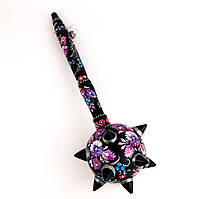 Булава дерев'яна козацька 40 см Петриківський розпис ручної роботи БИЗНЕВІ КВІТИ Український сувенір