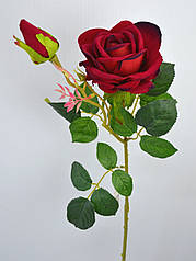 Штучна гілка троянда червона 65см