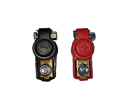 Клеми акумуляторні з ковпачками. Комплект автомобільних клем для акумулятора 12 вольтів/KC722-KBT237