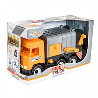 Игрушечный мусоровоз Middle Truck city 39312 с контейнером