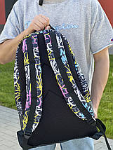 Рюкзак із принтованими кольоровими надписами School класичної форми з великою кількістю відділень на 30л, фото 3