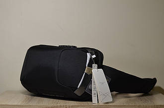 Сумка рюкзак чорна нагрудна водонепроникна Bange чоловіча з USB