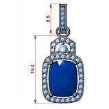 Срібна підвіска з камінням Срібний кулон, фото 2