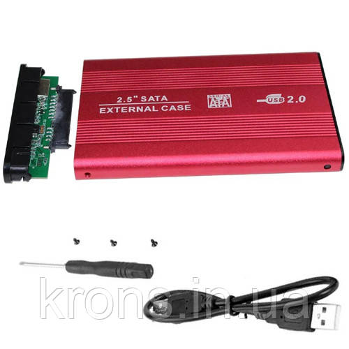Кишеня зовнішня для 2.5 жорсткого диску HDD/SSD, SATA, USB 2.0, фото 1