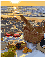 Картина по номерам Пейзаж Природа Набор для росписи Пикник на берегу моря Живопись по номерам 30x40 Strateg