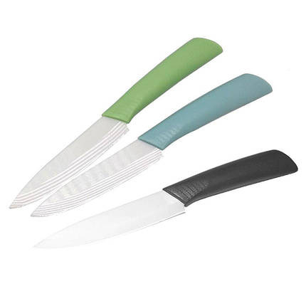 Ніж кухонний керамічний Ceramic Knife 4" в упаковці 20 см зелений темний, фото 3