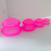 Банки силиконовые для вакуумного массажа набор 4 шт Розовый