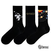 Мужские высокие носки с рисунком "Космос" носки для подростка BROSS