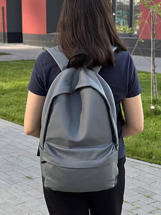 Жіночий міський рюкзак підлітковий City в екошкірі, класичний колір сірий, фото 2