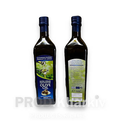 Олія оливкова OLIVE OIL - EXTRA VIRGIN GOLD 1000ml (Скло), фото 2