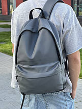 Стильний чоловічий міський рюкзак з еко-шкіри city, сірий колір, фото 3