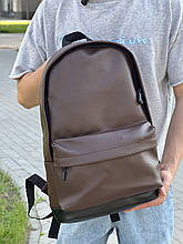 Класичний стильний рюкзак City в фактурній екошкірі коричневий