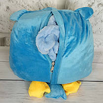 М'яка іграшка з пледом усередині Сова, синя, фото 4