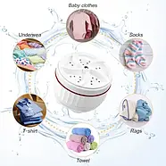 Портативна ультразвукова міні пральна машинка Turbine Wash 523-1 від USB юсб та повербанка, фото 5