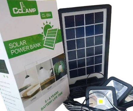 Зарядна станція CCLAMP Cl-06A Solar PowerBank три світильники повербанк сонячна панель, фото 2