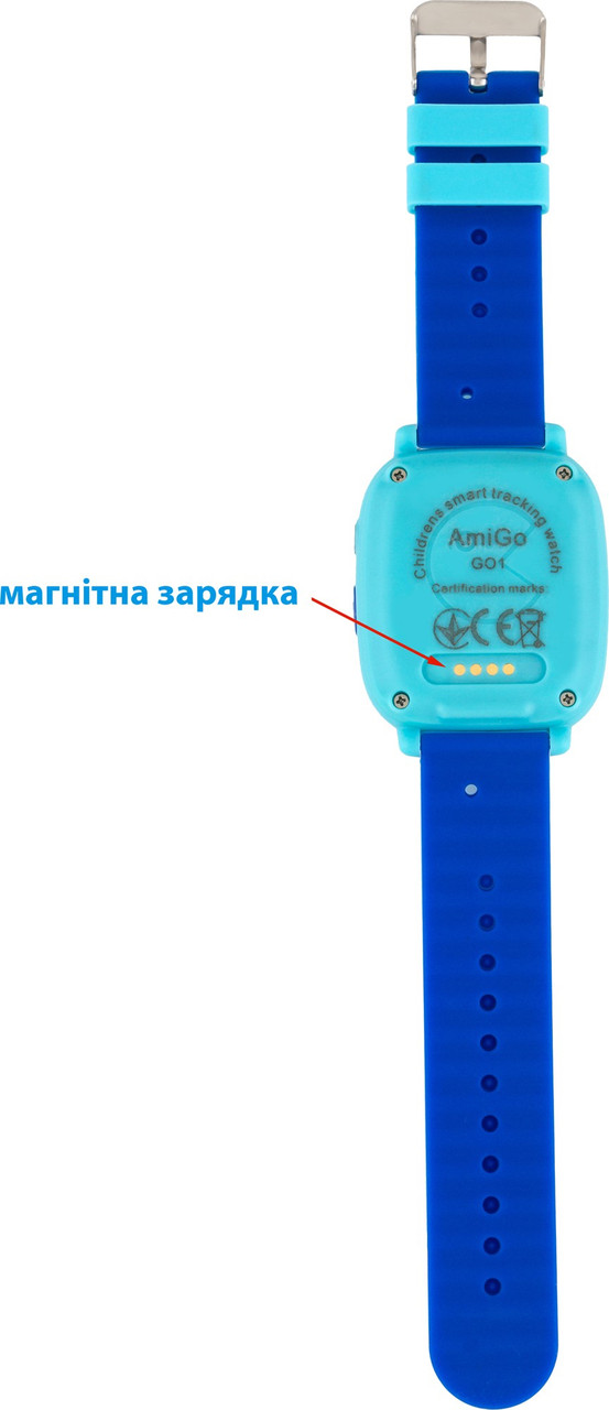 СМАРТ-ЧАСЫ ДЕТСКИЕ ВЛАГОЗАЩИЩЕННЫЕ AMIGO GO001 IP67 BLUE - фото 3 - id-p1978051945