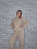 Костюм женский (Свитшот толстовка,  штаны)  мех Тедди К(SSh)ZHT-1