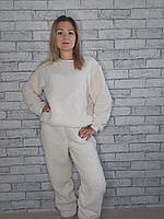 Костюм женский (Свитшот толстовка,  штаны)  мех Тедди К(SSh)ZHT-2